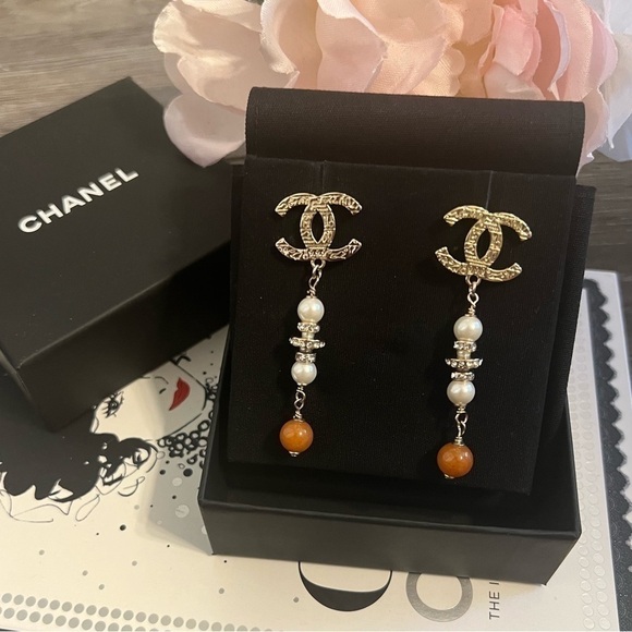 CHANEL Egypt Hieroglyphic CC Drop Earrings - Picture 8 of 8